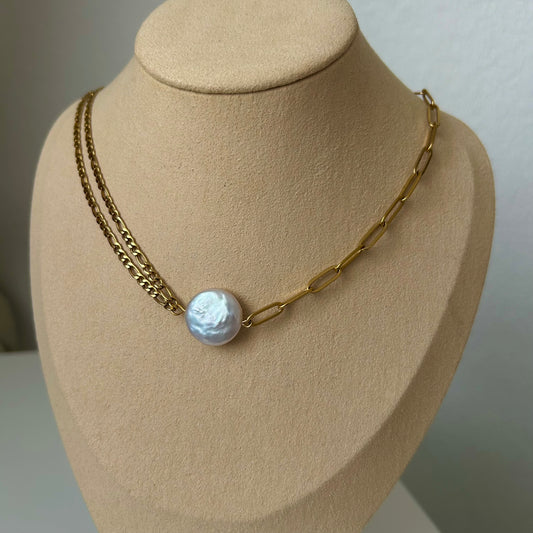 Modèle unique - Collier asymétrique perle d’eau douce