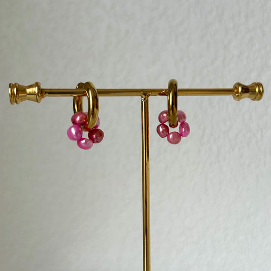 Modèle unique - Créoles 2 en 1 fuschia