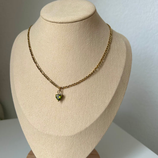 Modèle unique - Collier coeur vert