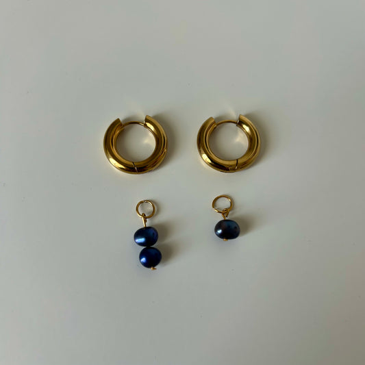 Modèle unique - Créoles 2 en 1 bleues nuit